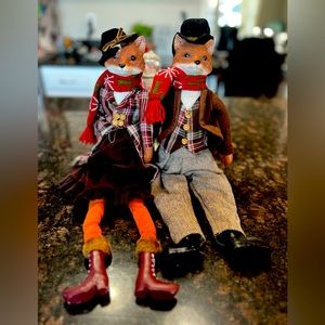 Christmas Foxes decor - male and female